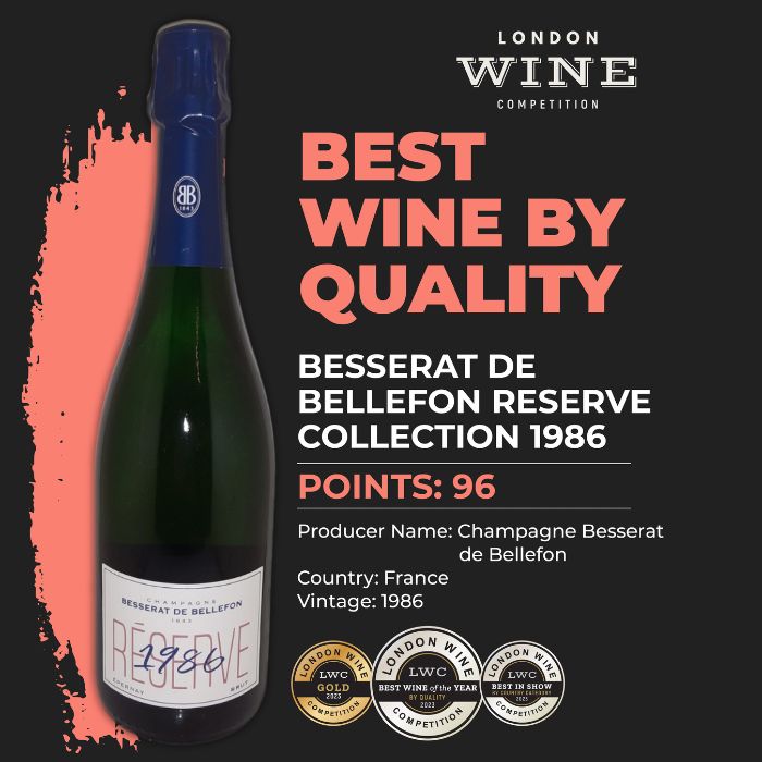 Best Wine by Quality: 1986 Besserat de Bellefon Reserve Collection 1986 by Champagne Besserat de Bellefon depuis 1843