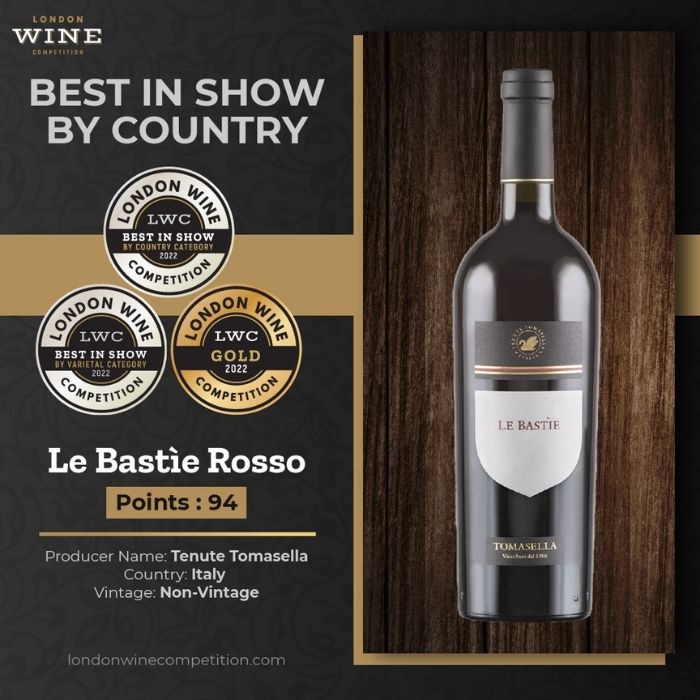 Winning Medals of Le Bastie Rosso 2012 at the London Wine Competition 2022