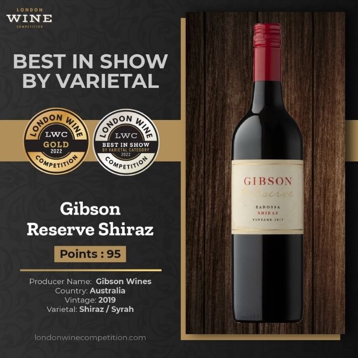 Gibson Reserva Shiraz 2019, Australia - Best Shiraz