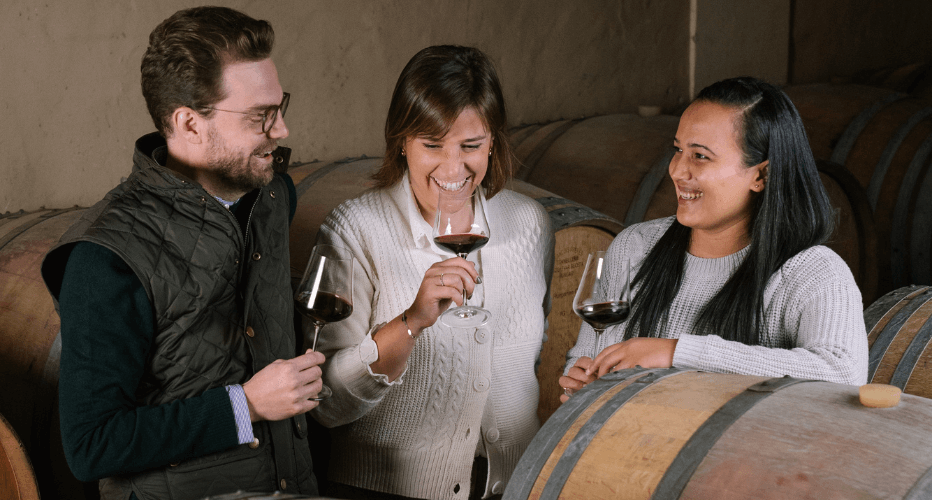From (L-R) Frederik and Céline with winemaker Natasha Williams