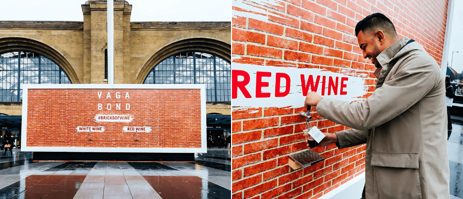 Vagabond’s BricksOfWine wall at King's Cross Station