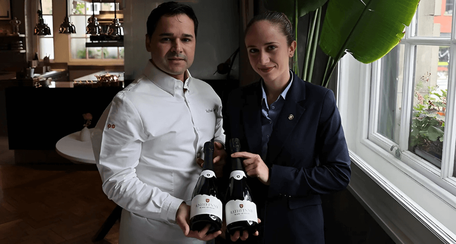 Chef Patron Rafael Cagali and Head Sommelier Maria at Da Terra