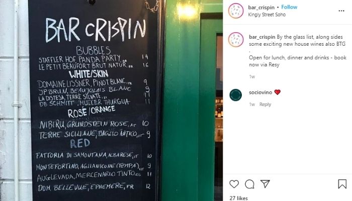 Bar Crispin Image Source Instagram