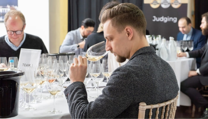 2019 LWC Judge Piotr Pietras MS Smelling Wine in the Competition