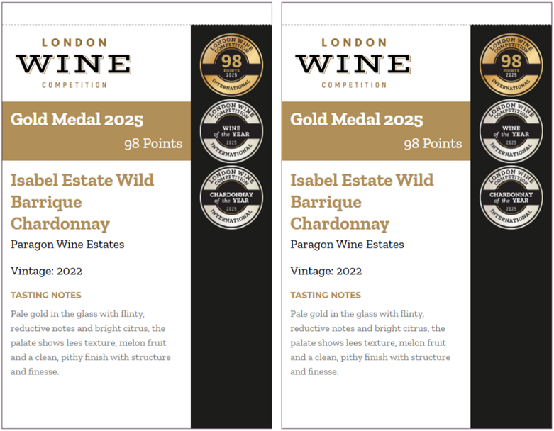 London Wine Competition Shelf Talker