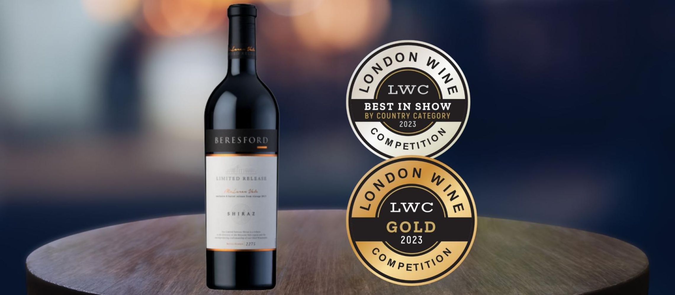 Photo for: 2015 Beresford Limited Release Shiraz Takes The Best Shiraz Award