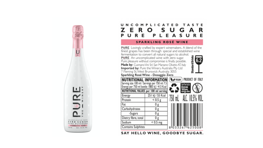Photo for: Pure The Winery Zero Sugar Sparkling Rosé