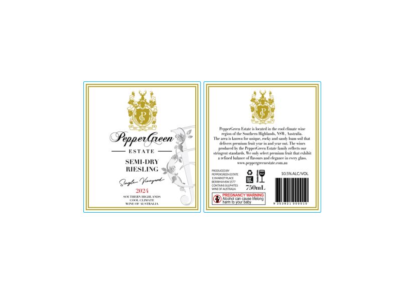 Photo for: PepperGreen Estate 2024 Semi- Dry Riesling Single Vineyard